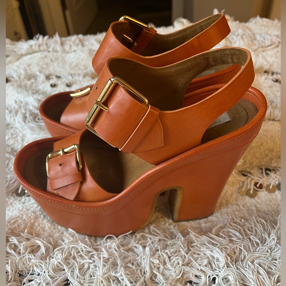 Stella McCartney vegan buckle sandal platforms